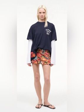 STAUD William Tee "Member Since Navy" colorway” size M/L.